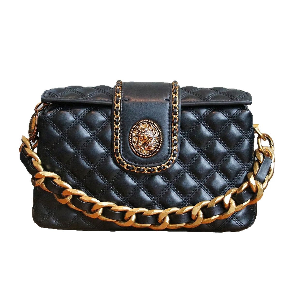 Stylish Solid-color High-end Diamond-quilted Crossbody Bag