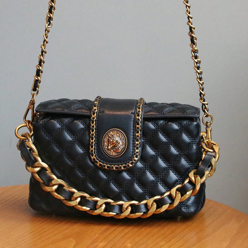 Stylish Solid-color High-end Diamond-quilted Crossbody Bag