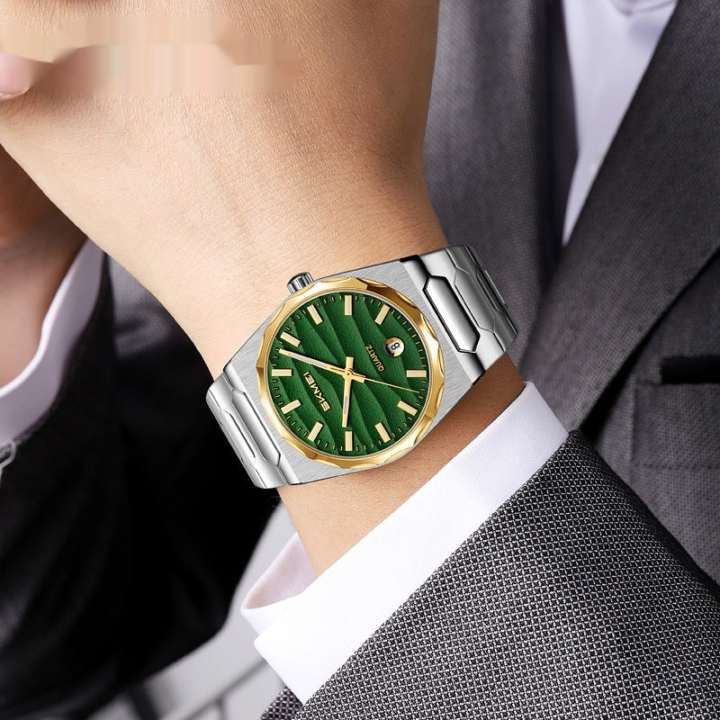 Mens Watch With A Steel Band Calendar Function