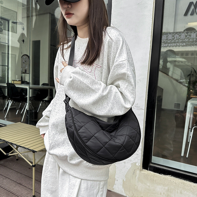 Womens High-Capacity Nylon Shoulder Crossbody Bag