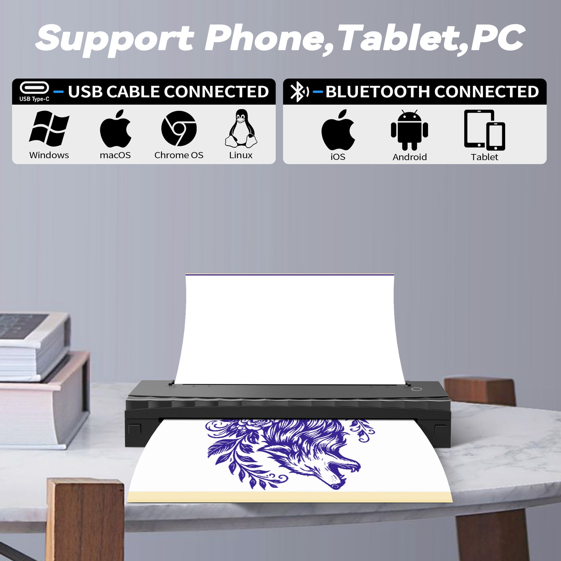 A4 Bluetooth Portable Mini Thermal Tattoo Printer