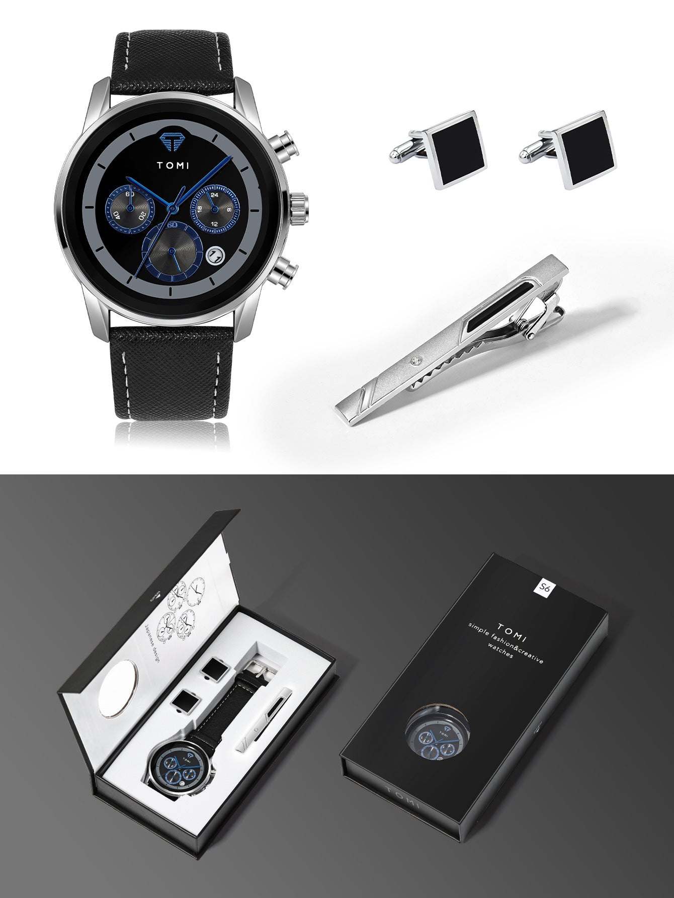 Mens Business Quartz Watch Gift Set