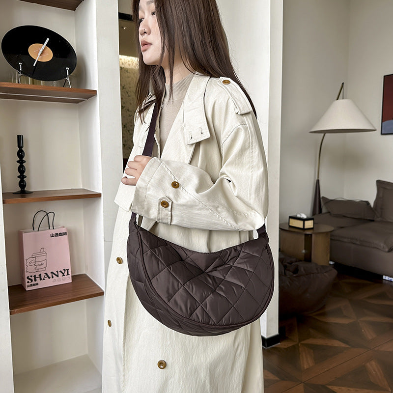 Womens High-Capacity Nylon Shoulder Crossbody Bag